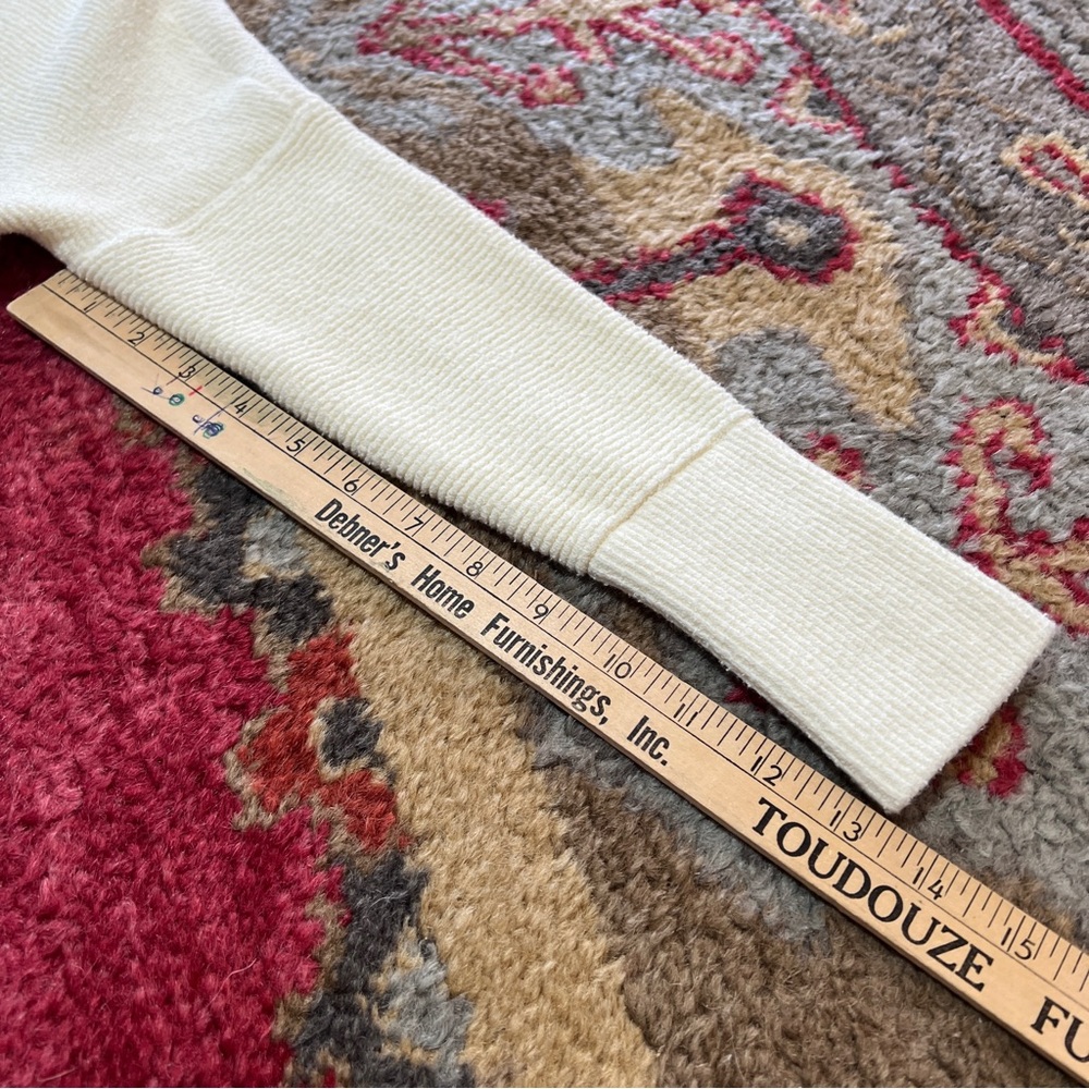 Free People XS Oversized Cream Ottoman Tunic Relaxed Ivory Soft Dressy Sweater - Picture 13 of 14
